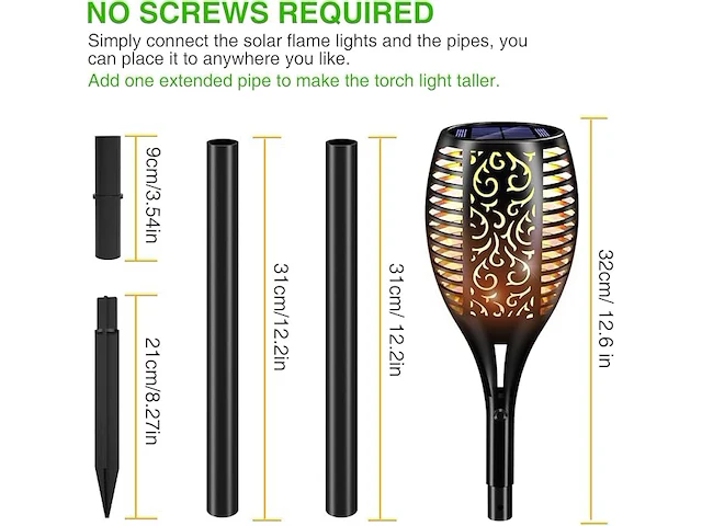 Honswit solarlampen voor buiten, 96 leds - afbeelding 3 van  5