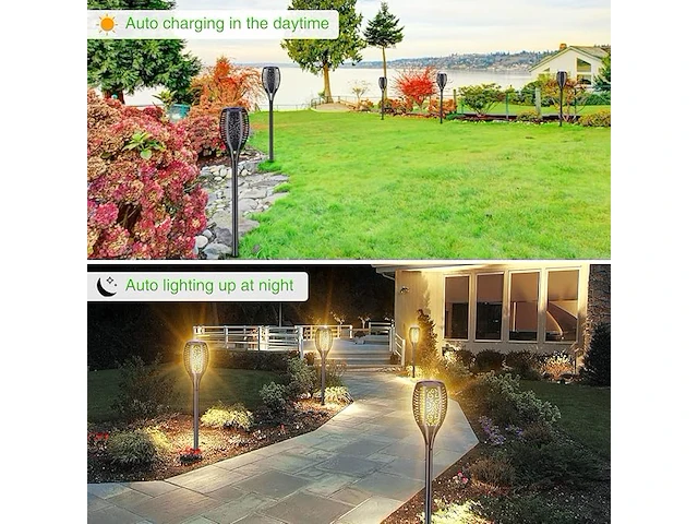 Honswit solarlampen voor buiten, 96 leds - afbeelding 4 van  5