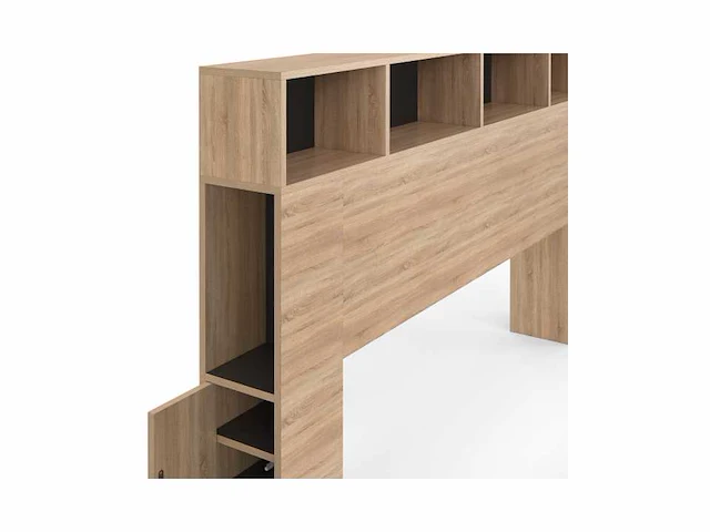 Hoofdeinde 145cm hout en zwart met opbergruimte - afbeelding 3 van  5