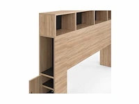 Hoofdeinde 145cm hout en zwart met opbergruimte - afbeelding 3 van  5