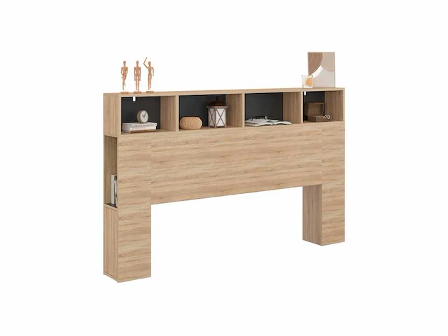 Hoofdeinde 145cm hout en zwart met opbergruimte - afbeelding 5 van  5