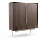 Hoog dressoir - 2 deuren - 2 lades - grijs - afbeelding 2 van  6