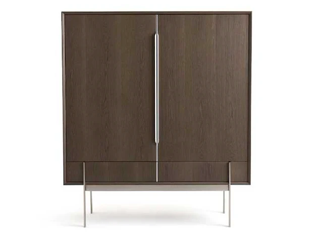 Hoog dressoir - 2 deuren - 2 lades - grijs - afbeelding 3 van  6