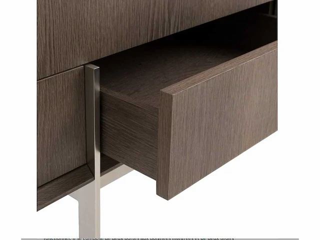 Hoog dressoir - 2 deuren - 2 lades - grijs - afbeelding 4 van  6