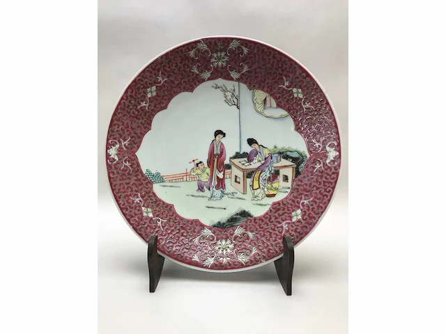 Hoogwaardige jingdezhen famille rose sierbord - afbeelding 6 van  25