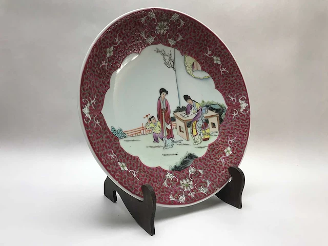 Hoogwaardige jingdezhen famille rose sierbord - afbeelding 8 van  25