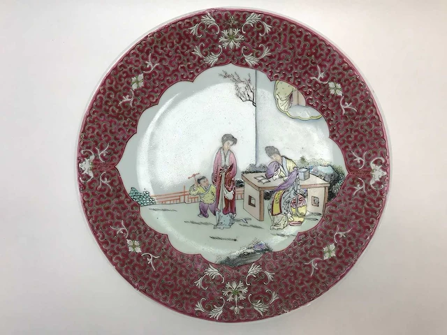 Hoogwaardige jingdezhen famille rose sierbord - afbeelding 13 van  25