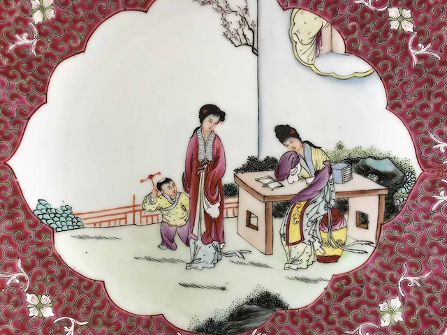 Hoogwaardige jingdezhen famille rose sierbord - afbeelding 19 van  25