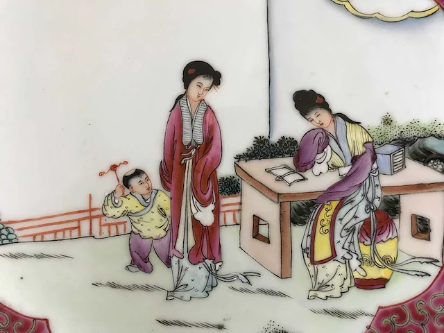 Hoogwaardige jingdezhen famille rose sierbord - afbeelding 20 van  25