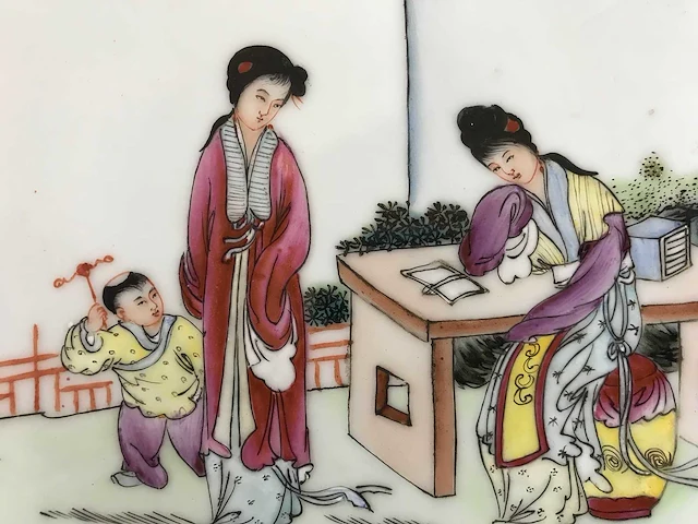 Hoogwaardige jingdezhen famille rose sierbord - afbeelding 21 van  25