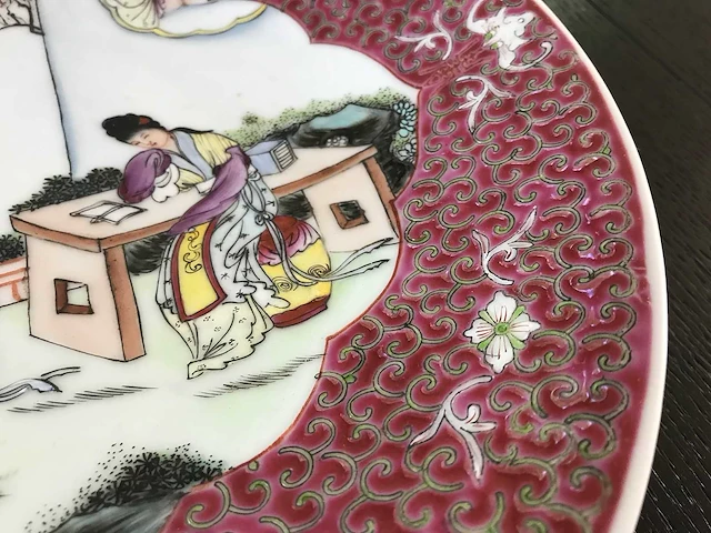 Hoogwaardige jingdezhen famille rose sierbord - afbeelding 23 van  25