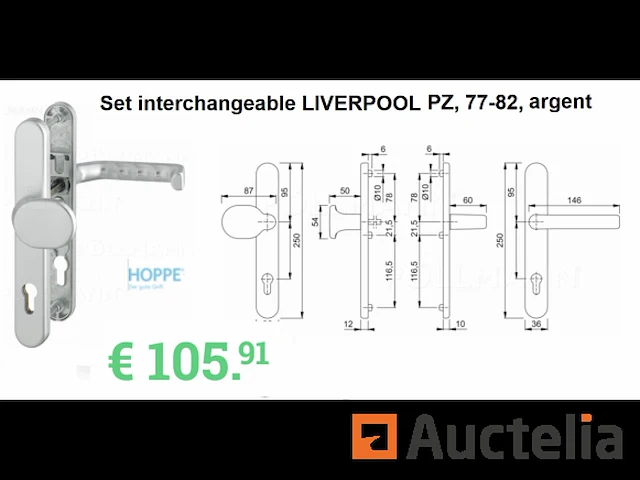 Hoppe liverpool pz 92 mm voordeurset - afbeelding 1 van  2