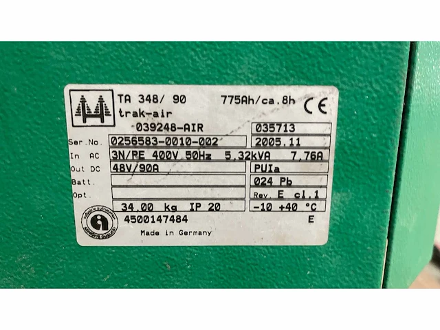 Hoppecke - trak-air ta 348/90 - battery chargers - afbeelding 2 van  2