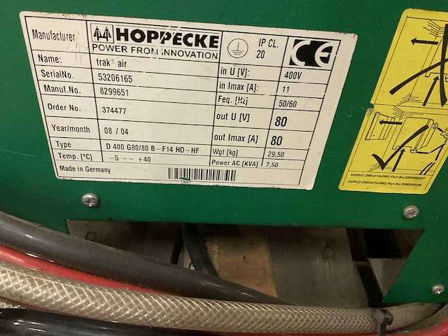 Hoppecke d400 g80/80 acculader - afbeelding 4 van  4