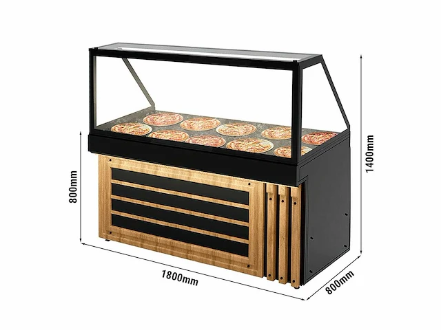Horeca warmhoud vitrine oslo granieten plaat 180x80x140 - afbeelding 2 van  10