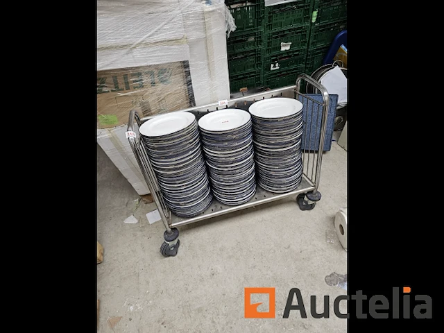 Horeca:lot 227: rvs kar +140st platen - afbeelding 9 van  12
