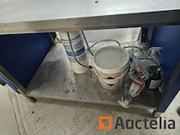 Horeca:lot 236: rvs tafel + steelpan - afbeelding 1 van  10