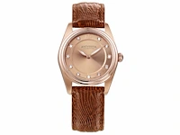 Horloge antverpia pink case & dial - brown leather - afbeelding 1 van  3
