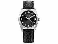Horloge antverpia silver case - black dial - black leather - afbeelding 1 van  3
