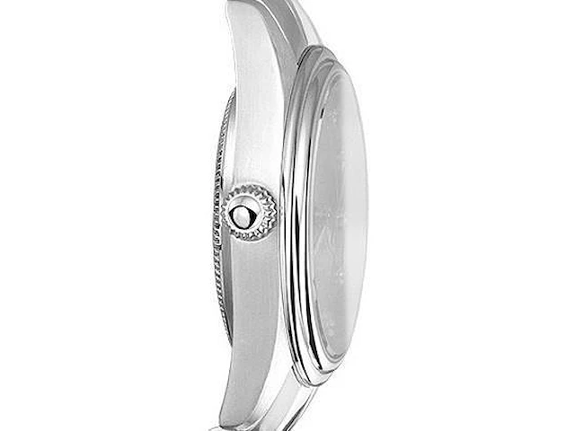 Horloge antverpia silver case - pearl dial - black leather - afbeelding 3 van  3