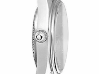 Horloge antverpia silver case - pearl dial - black leather - afbeelding 3 van  3