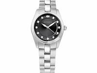 Horloge antverpia silver case & bracelet - black dial