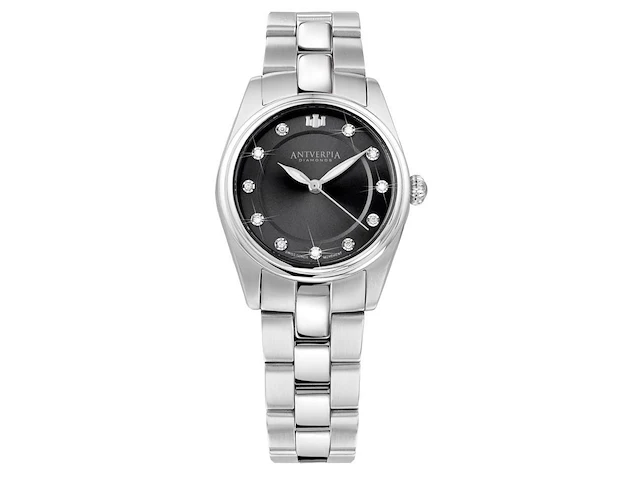 Horloge antverpia silver case & bracelet - black dial - afbeelding 1 van  4