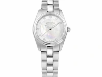 Horloge antverpia silver case & bracelet - pearl dial