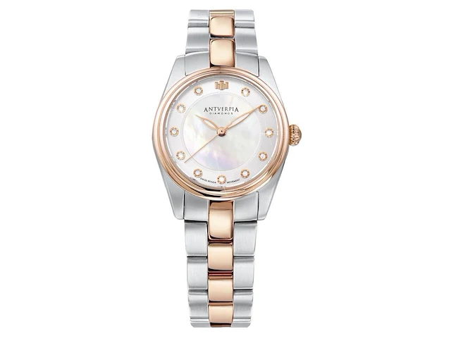 Horloge antverpia silver/pink case & bracelet - pearl dial - afbeelding 1 van  4
