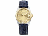 Horloge antverpia silver/yellow case - yellow dial - blue leather - afbeelding 1 van  3