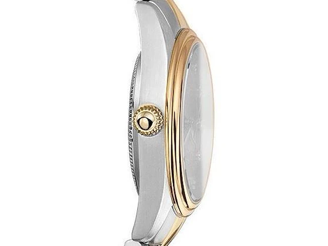 Horloge antverpia silver/yellow case - yellow dial - white leather - afbeelding 3 van  3