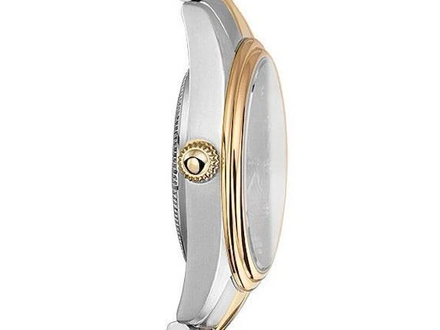 Horloge antverpia silver/yellow case - yellow dial - white leather - afbeelding 3 van  3