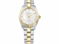 Horloge antverpia silver/yellow case & bracelet - pearl dial