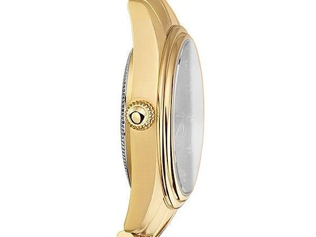 Horloge antverpia yellow case - black dial - red leather - afbeelding 3 van  3