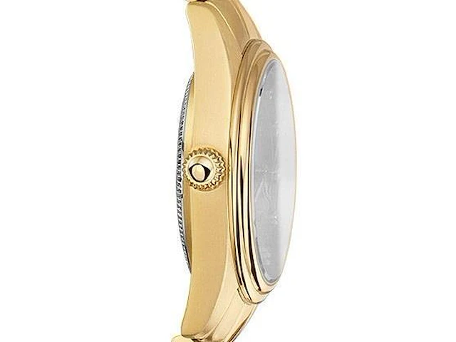 Horloge antverpia yellow case - grey dial - red leather - afbeelding 3 van  3