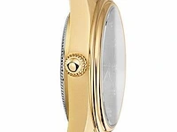 Horloge antverpia yellow case - grey dial - red leather - afbeelding 3 van  3