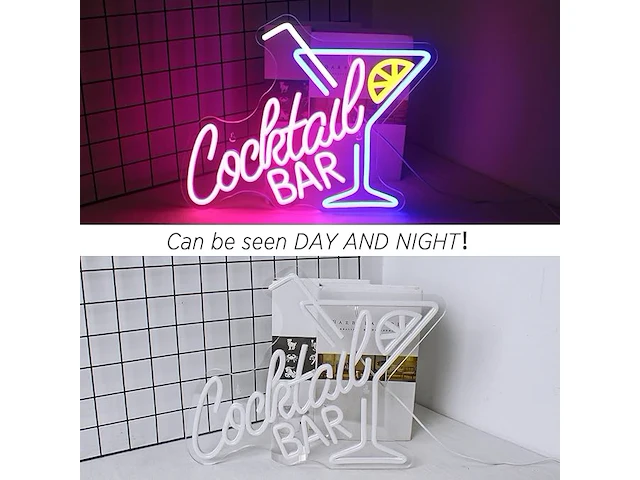 Horseneon neonbord "cocktail bar" - afbeelding 3 van  3