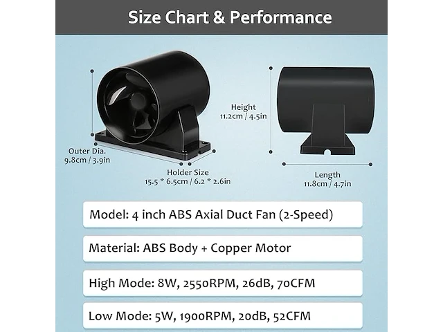 Hose vary axiale luchtafzuiger (100 mm) - afbeelding 4 van  4