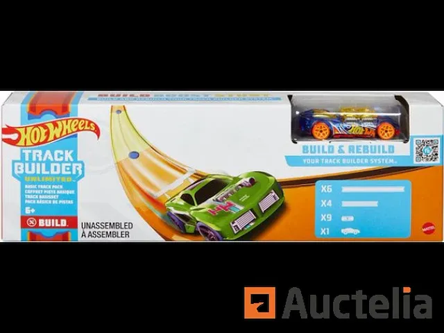 Hot wheels track builder unlimited track pack with diecast car kit - racebaan bouwpakket - afbeelding 1 van  3