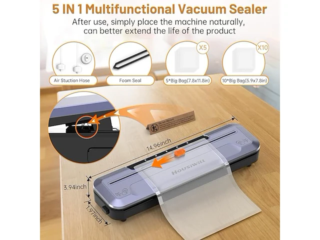 Housiwill vacuümmachine - afbeelding 2 van  4