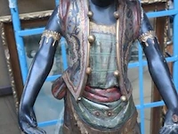 Houten afrikaanse figuur op sokkel h155 - afbeelding 2 van  4
