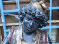 Houten afrikaanse figuur op sokkel h155 - afbeelding 3 van  4