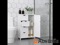 Houten badkamer dressoir met 4 lades wit
