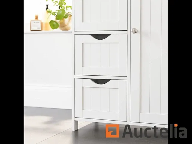 Houten badkamer dressoir met 4 lades wit - afbeelding 4 van  8