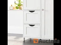 Houten badkamer dressoir met 4 lades wit - afbeelding 4 van  8