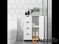 Houten badkamer dressoir met 4 lades wit - afbeelding 8 van  8