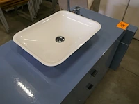 Houten badkamermeubel met 2 lavabo's - afbeelding 4 van  5