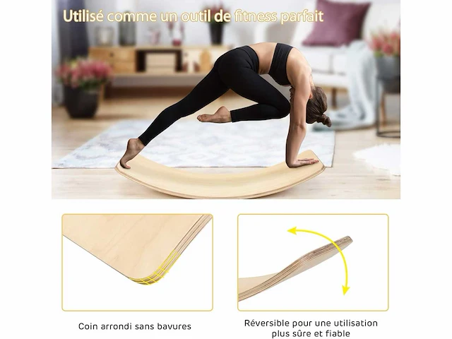 Houten balance board - 2 stuks (x2) - afbeelding 3 van  6