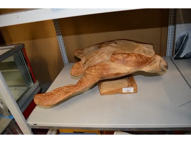 Houten beeld schildpad - afbeelding 1 van  6