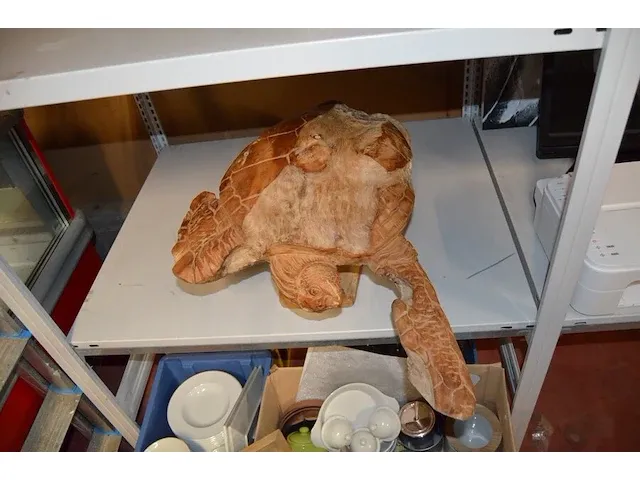 Houten beeld schildpad - afbeelding 3 van  6